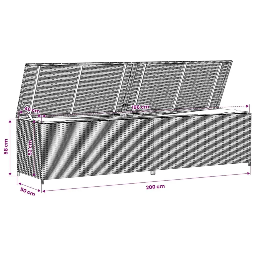 Garden Storage Box 469L Beige PE Rattan Construction