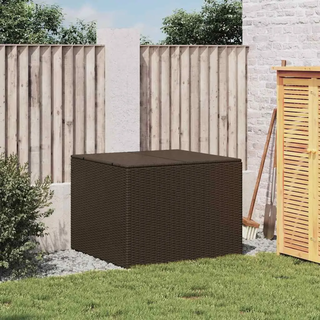 Garden Storage Box Brown 291L Outdoor Patio Furniture Poly Rattan Deck Container