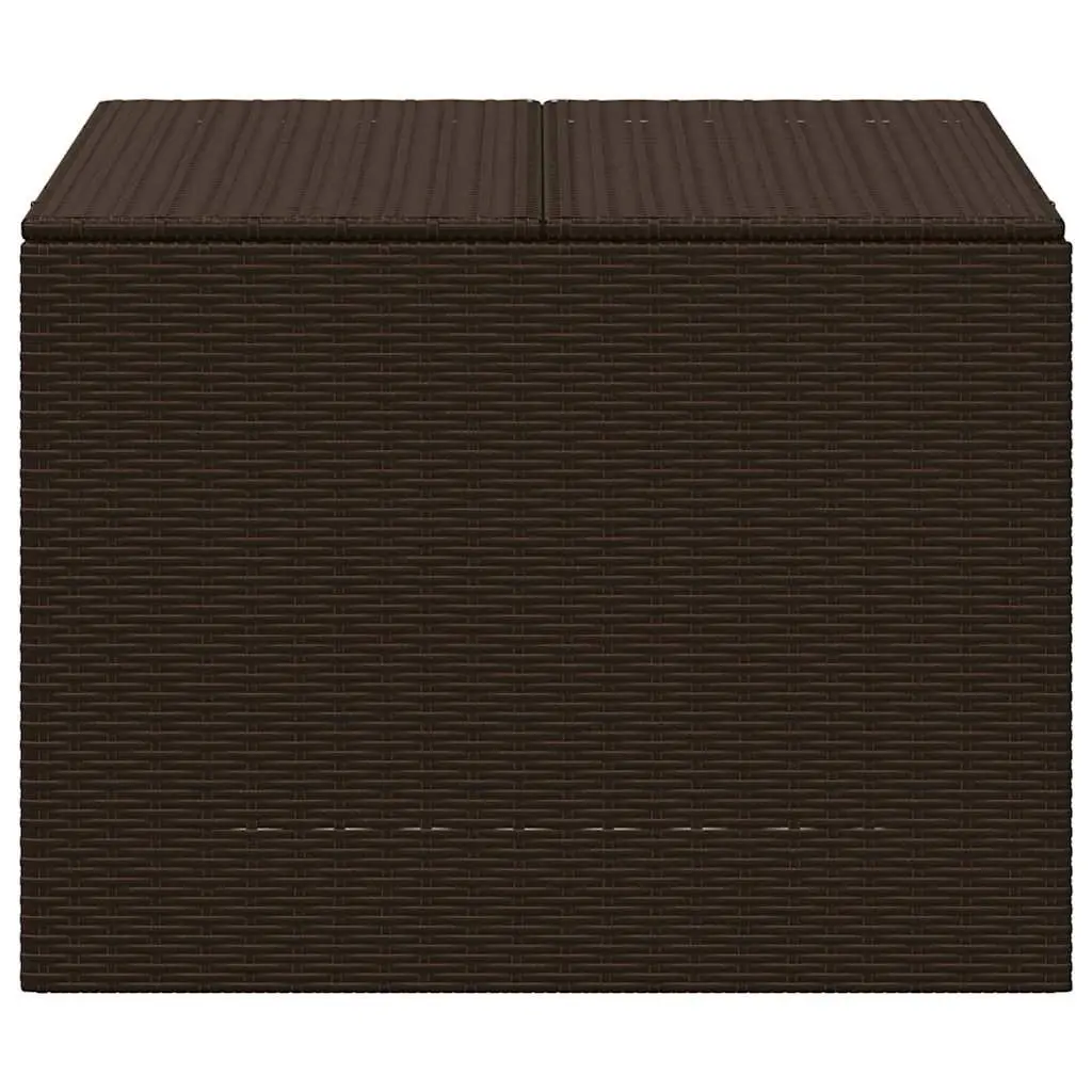 Garden Storage Box Brown 291L Outdoor Patio Furniture Poly Rattan Deck Container