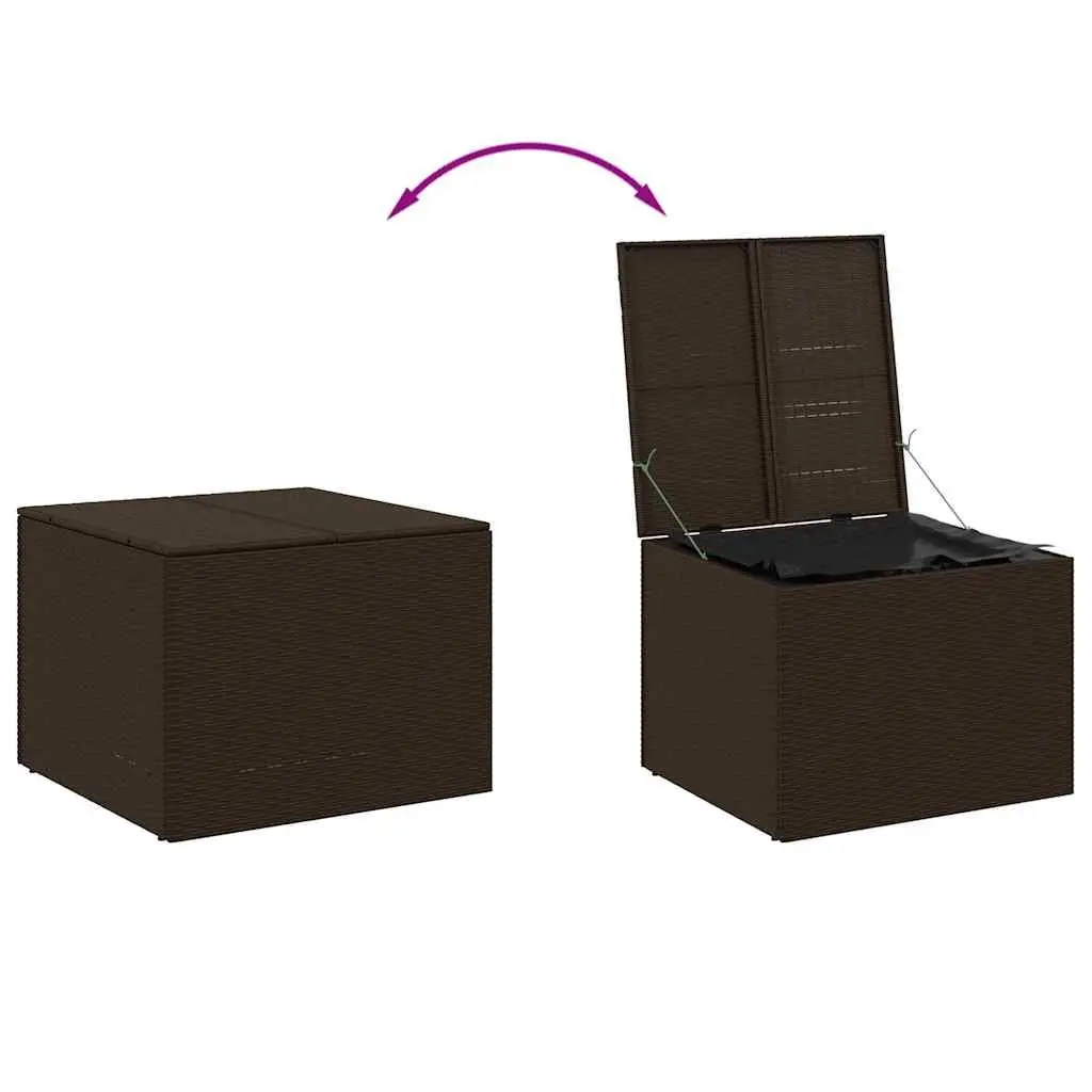Garden Storage Box Brown 291L Outdoor Patio Furniture Poly Rattan Deck Container