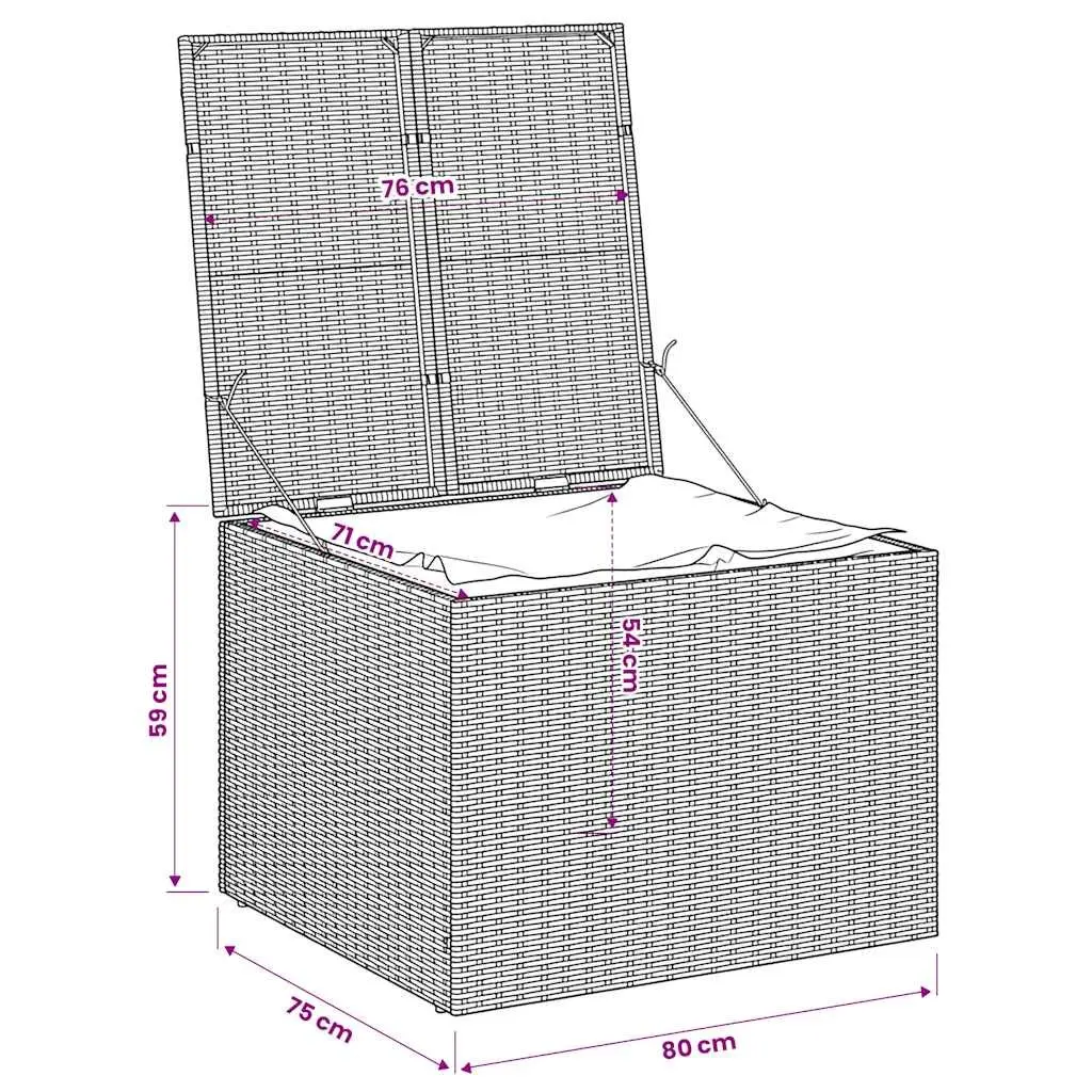 Garden Storage Box Brown 291L Outdoor Patio Furniture Poly Rattan Deck Container