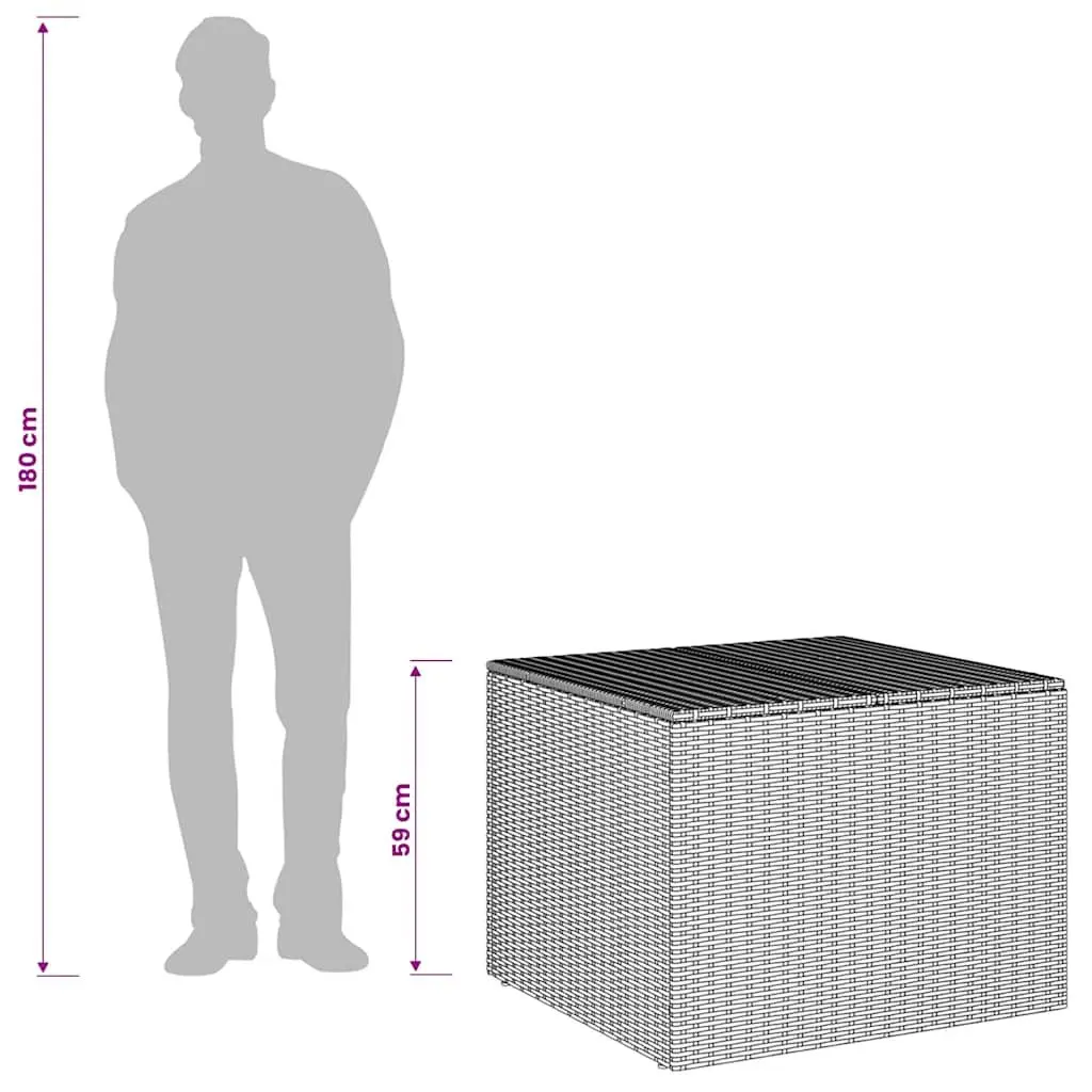Garden Storage Box Outdoor Grey 291L Poly Rattan with Water-Resistant Bag