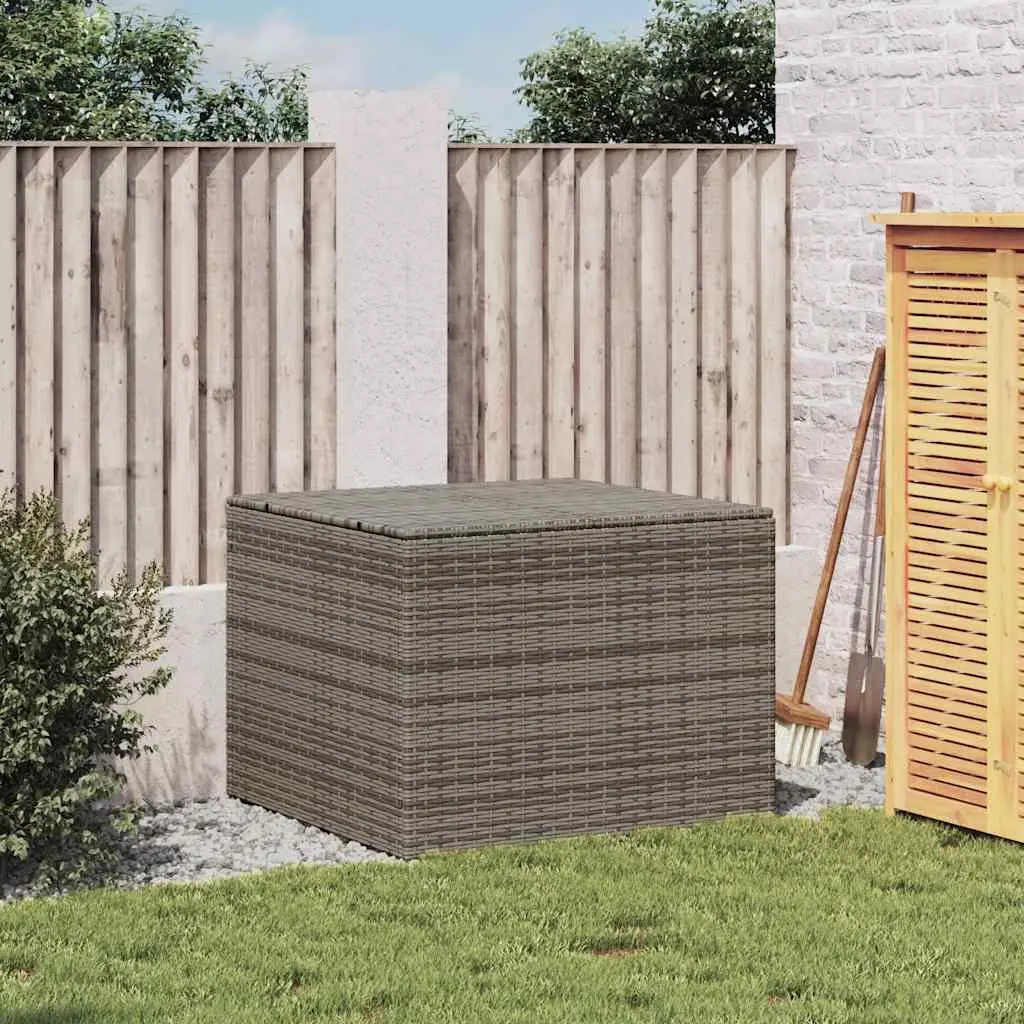 Garden Storage Box Outdoor Grey 291L Poly Rattan with Water-Resistant Bag