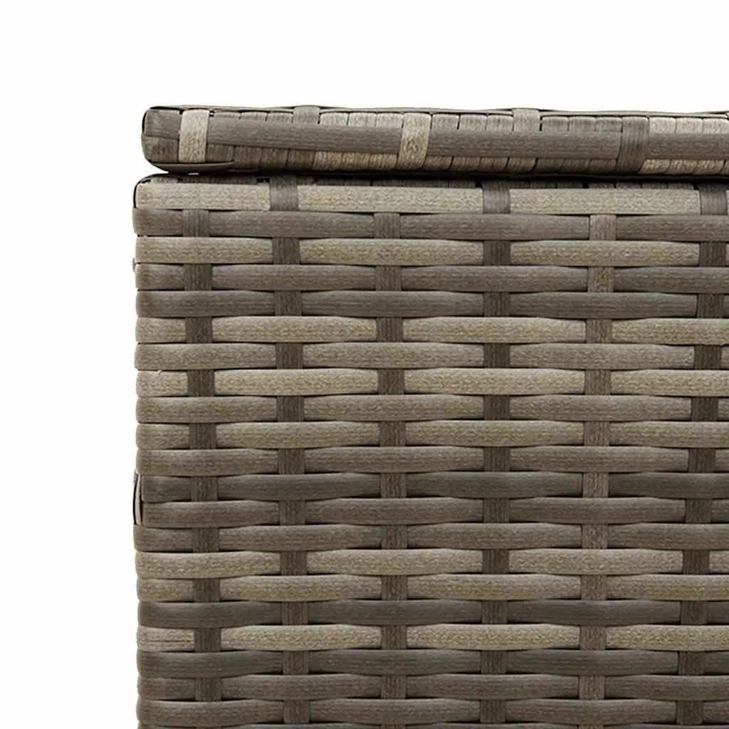 Garden Storage Box Outdoor Grey 291L Poly Rattan with Water-Resistant Bag