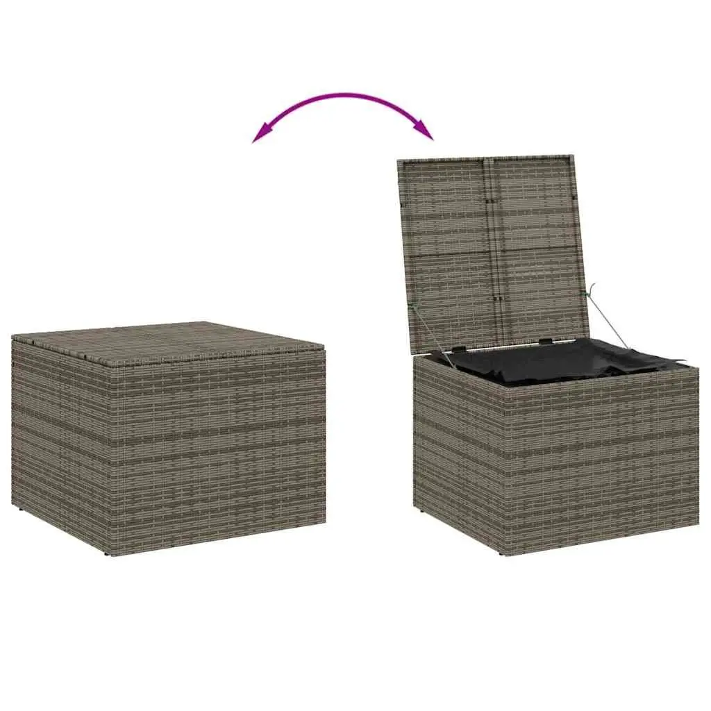 Garden Storage Box Outdoor Grey 291L Poly Rattan with Water-Resistant Bag