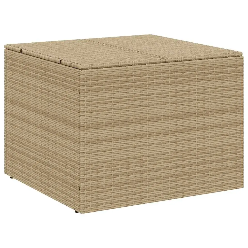 Garden Storage Box Beige Outdoor Poly Rattan Patio Furniture Cushion Toy