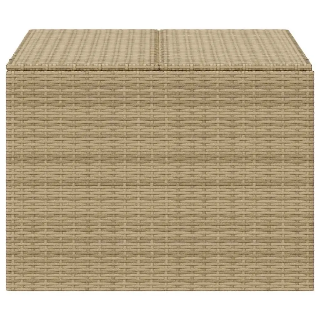 Garden Storage Box Beige Outdoor Poly Rattan Patio Furniture Cushion Toy