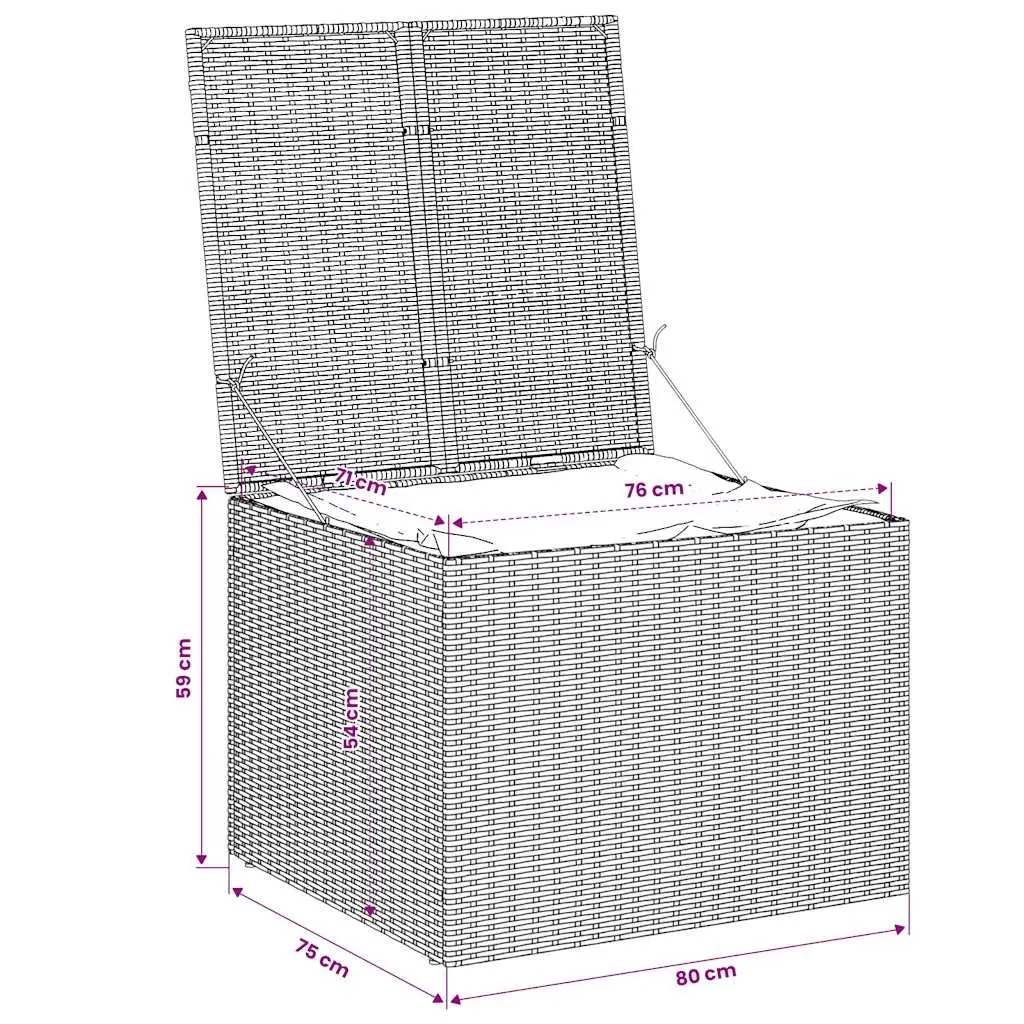 Garden Storage Box Beige Outdoor Poly Rattan Patio Furniture Cushion Toy