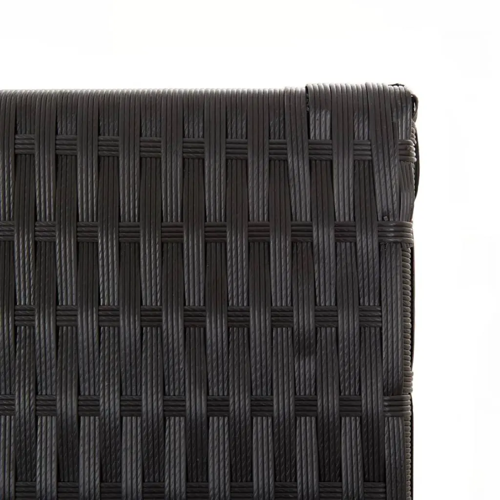 Room Divider 6 Panels Black Poly Rattan Privacy Screen Folding Partition