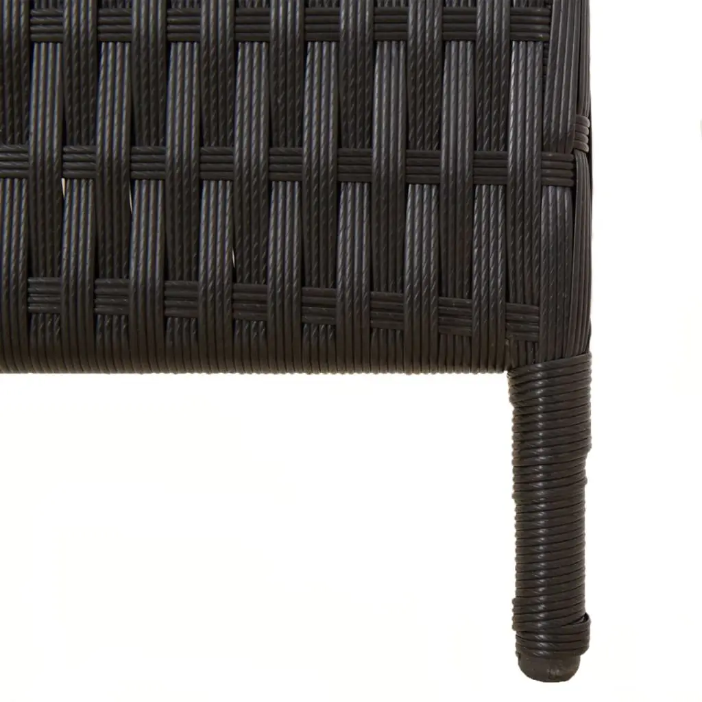 Room Divider 6 Panels Black Poly Rattan Privacy Screen Folding Partition