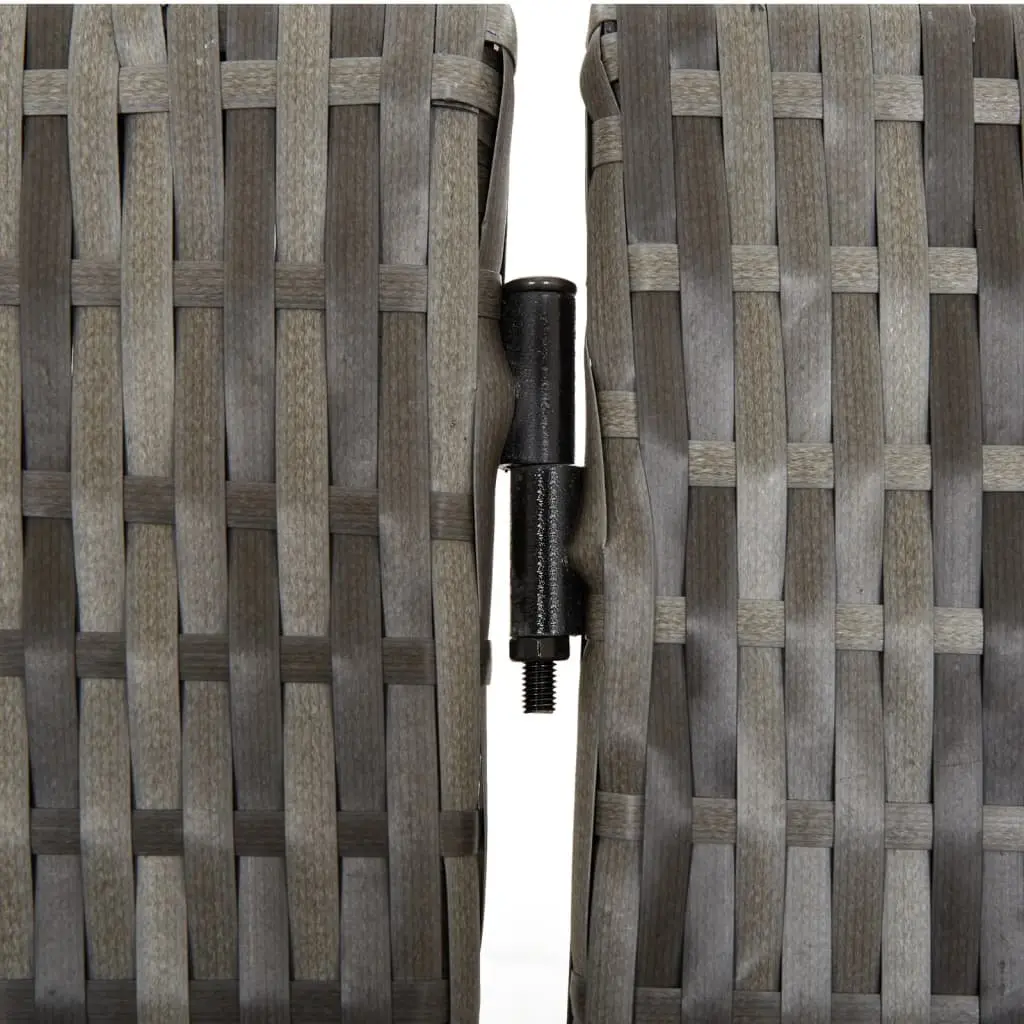 Room Divider Privacy Screen 3 Panels Grey Poly Rattan Folding Partition Indoor