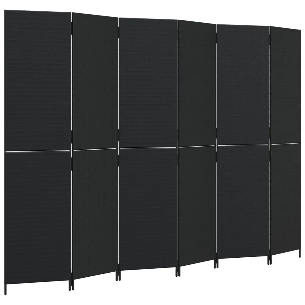 Room Divider 6 Panels Black Privacy Screen Folding Partition Indoor Outdoor