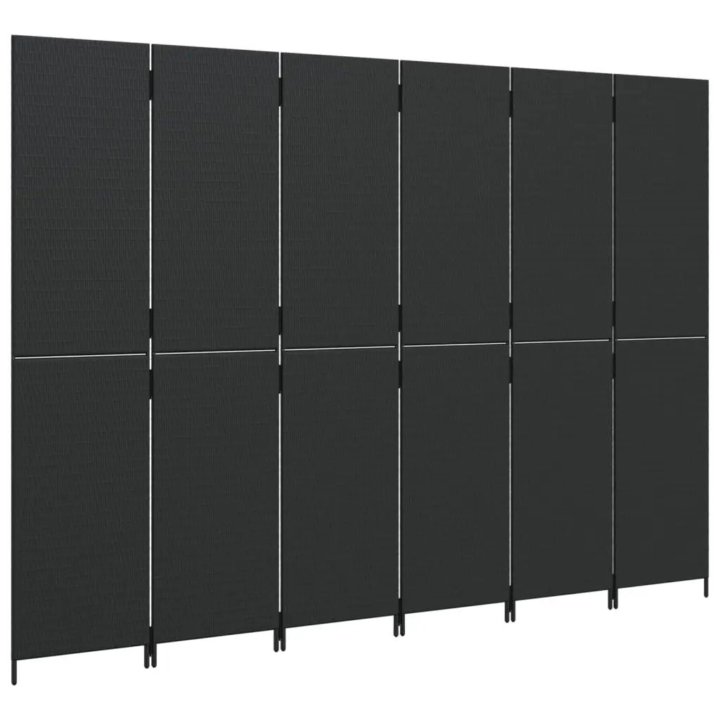 Room Divider 6 Panels Black Privacy Screen Folding Partition Indoor Outdoor