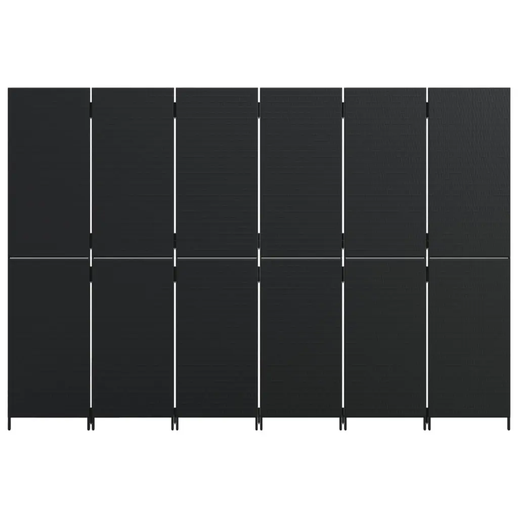 Room Divider 6 Panels Black Privacy Screen Folding Partition Indoor Outdoor
