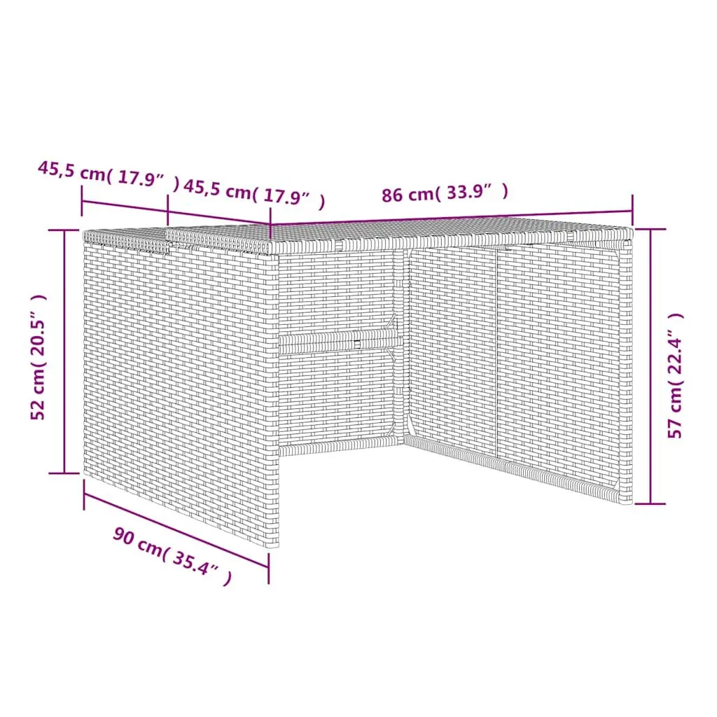 Robot Mower Garage Outdoor Storage Shed Black 86x90x52cm