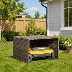 Robot Mower Garage Storage Shelter Grey Weather Protection Outdoor Lawn Mower