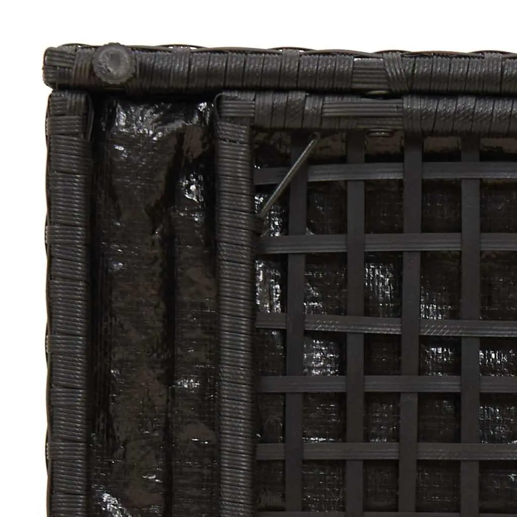 50cm Outdoor Storage Box in Black with Poly Rattan Frame