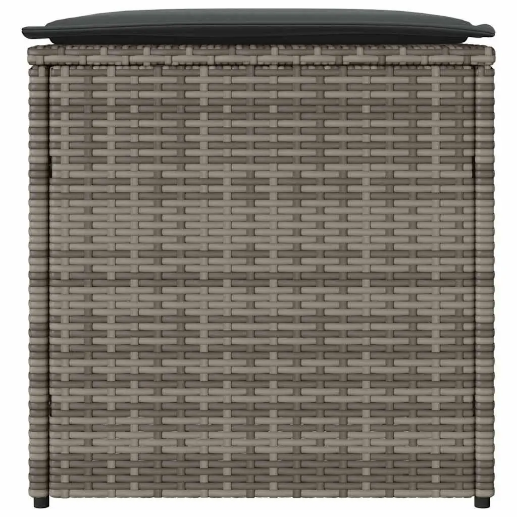 Grey Poly Rattan Outdoor Cushion Box