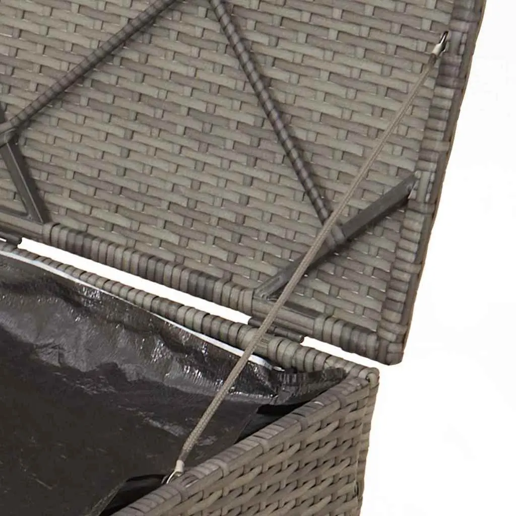 Grey Poly Rattan Outdoor Cushion Box
