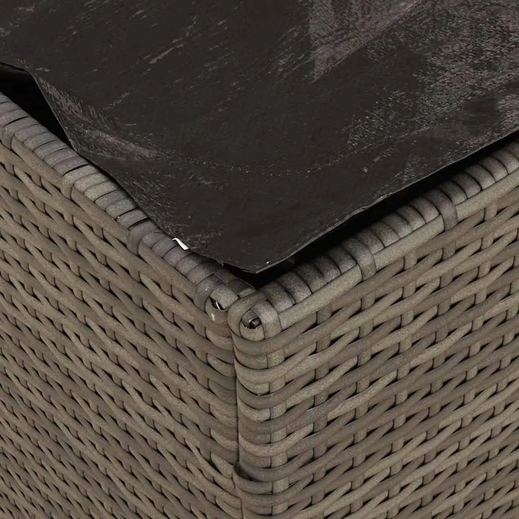 Grey Poly Rattan Outdoor Cushion Box
