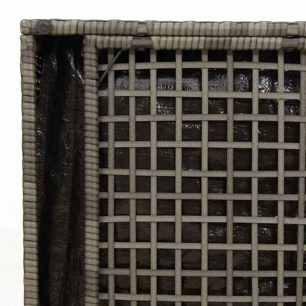 Grey Poly Rattan Outdoor Cushion Box