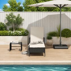 Specifications for Black Sun Lounger with Backrest