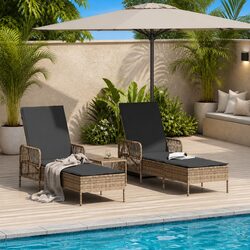 Specifications of a 3-Piece Grey and Dark Grey Lounger Set