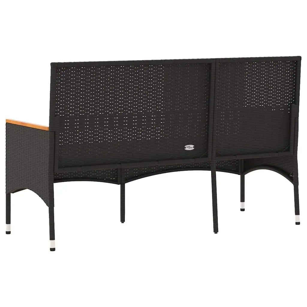 3SeaterOutdoorPatioGardenBenchBlackRattanFurniturewithCushions