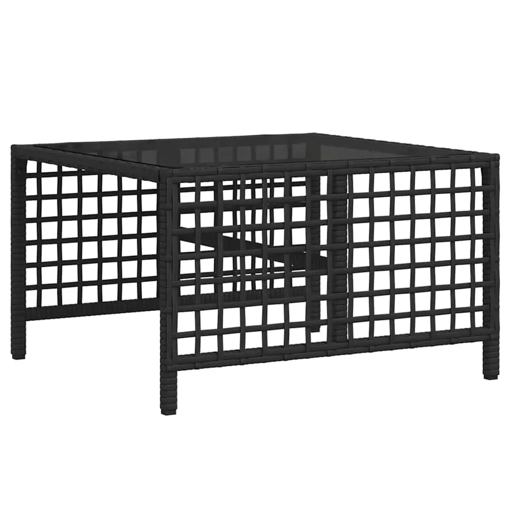 Outdoor Corner Garden Sofa Set 3 Piece Black Poly Rattan Patio Furniture