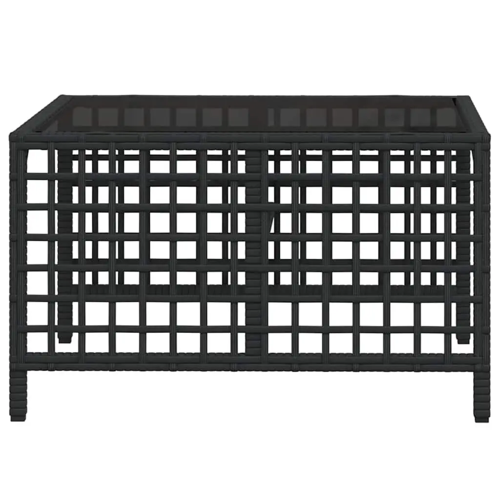 Outdoor Corner Garden Sofa Set 3 Piece Black Poly Rattan Patio Furniture