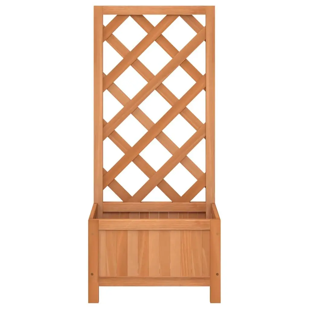 Wooden Planter with Trellis for Garden Outdoor Patio Brown Fir