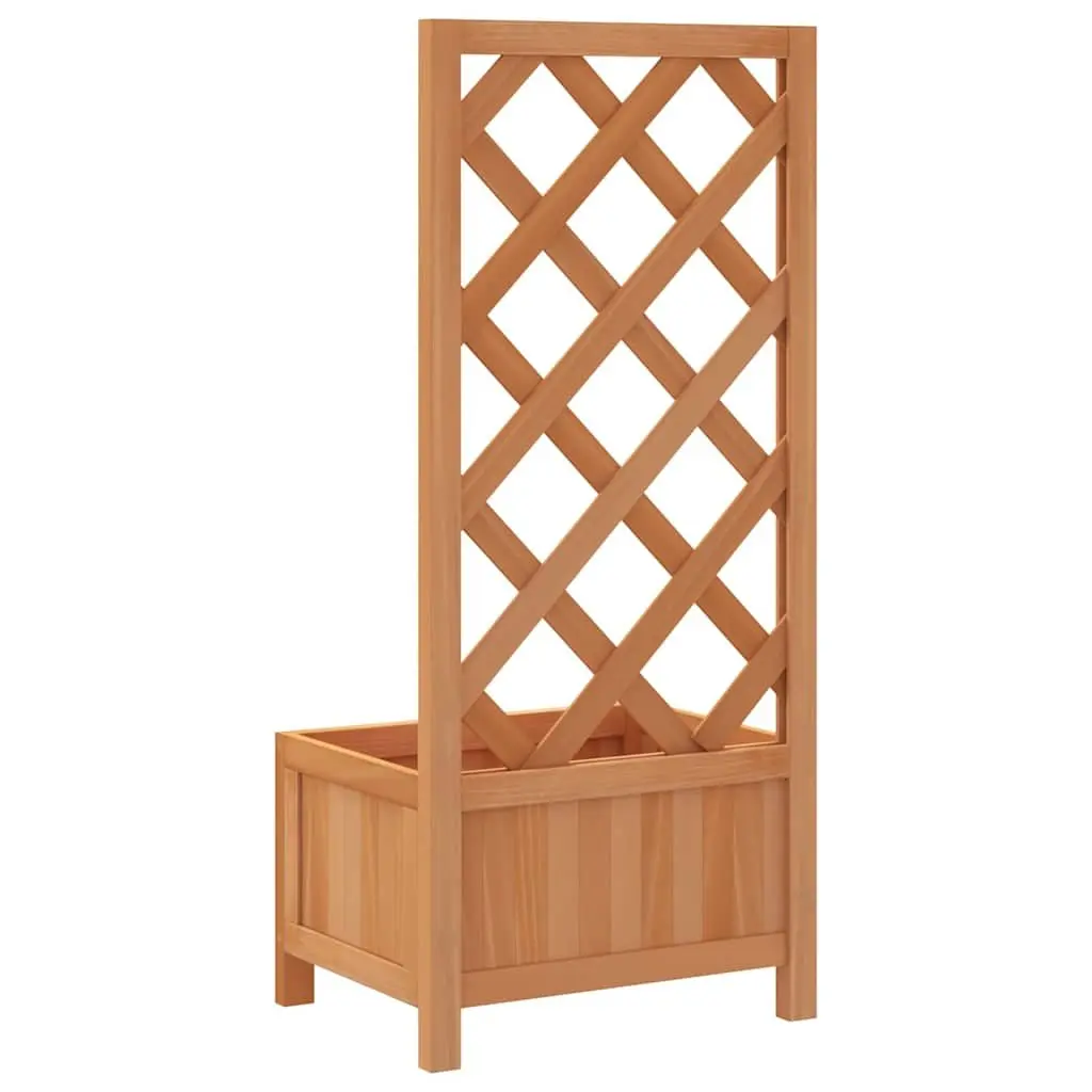 Wooden Planter with Trellis for Garden Outdoor Patio Brown Fir