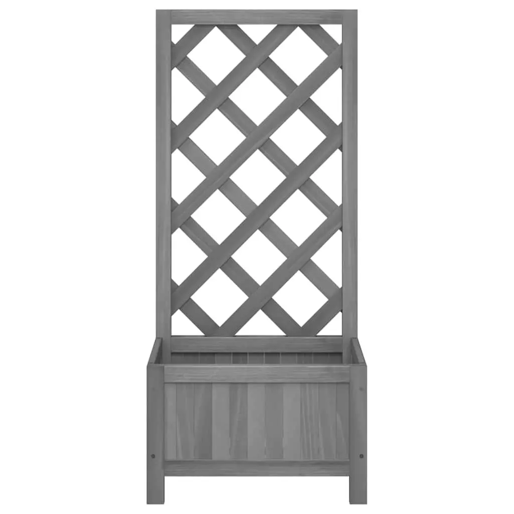 Wooden Planter with Trellis for Garden Outdoor Grey