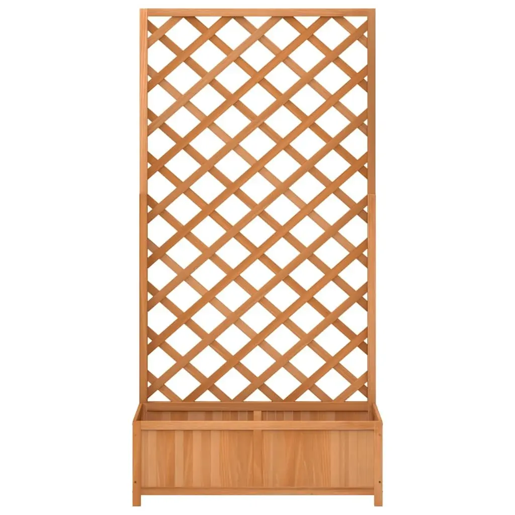 Wooden Planter with Trellis 90x35x180cm Brown Garden Climbing Plant Support