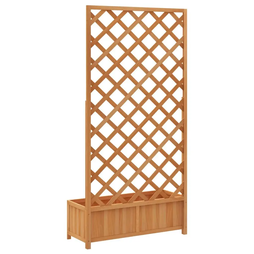 Wooden Planter with Trellis 90x35x180cm Brown Garden Climbing Plant Support