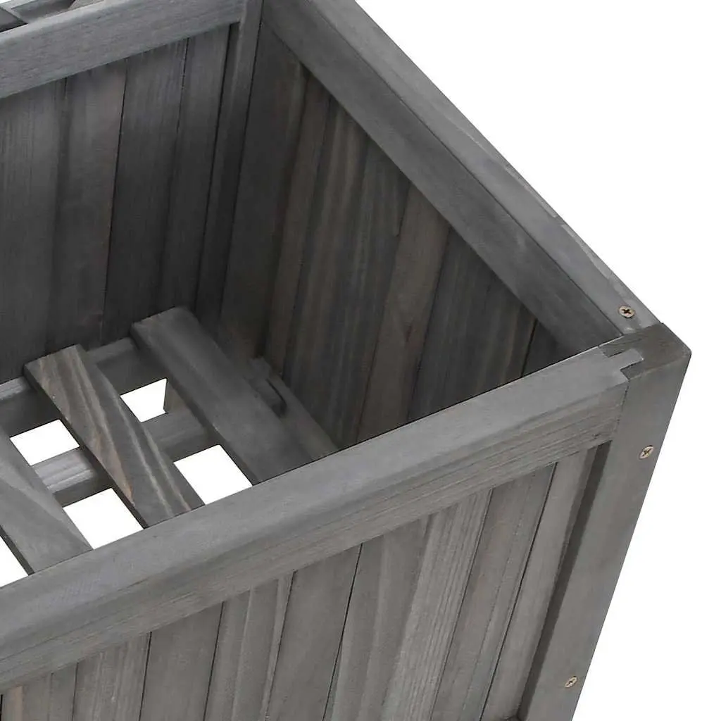 Wooden Planter Box with Trellis Grey Garden Flower Herb Climbing Plant Support