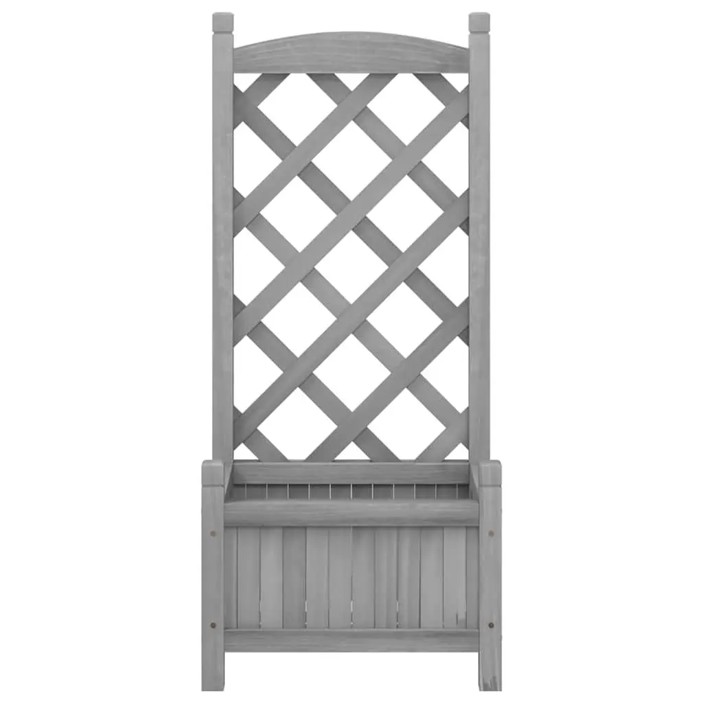 Wooden Planter with Trellis Grey Solid Fir Garden Climbing Plant Support Patio