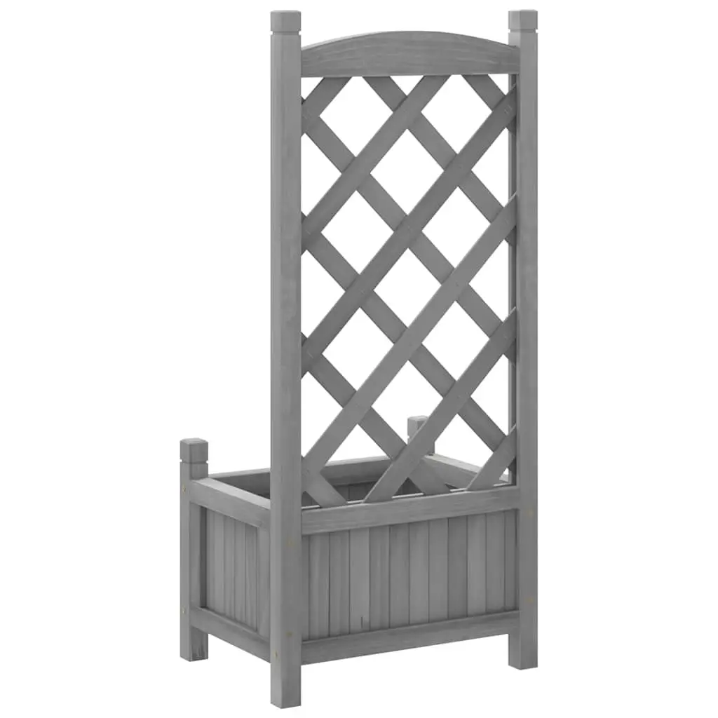 Wooden Planter with Trellis Grey Solid Fir Garden Climbing Plant Support Patio