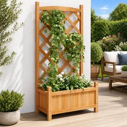 Wooden Planter with Trellis - Specs and Features Included