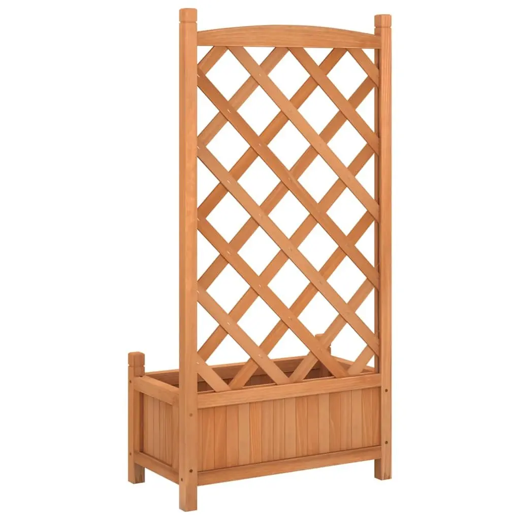 Wooden Planter with Trellis Brown Fir Garden Climbing Plants Patio Outdoor