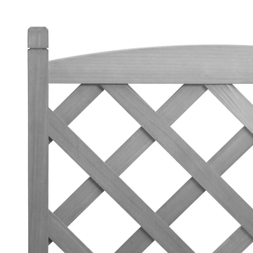 Wooden Planter with Trellis for Garden Patio Grey