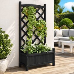 Specifications of Wooden Planter with Trellis in Black Fir