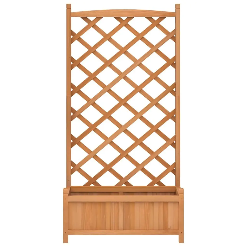 Wooden Planter with Trellis for Garden Patio Brown Fir