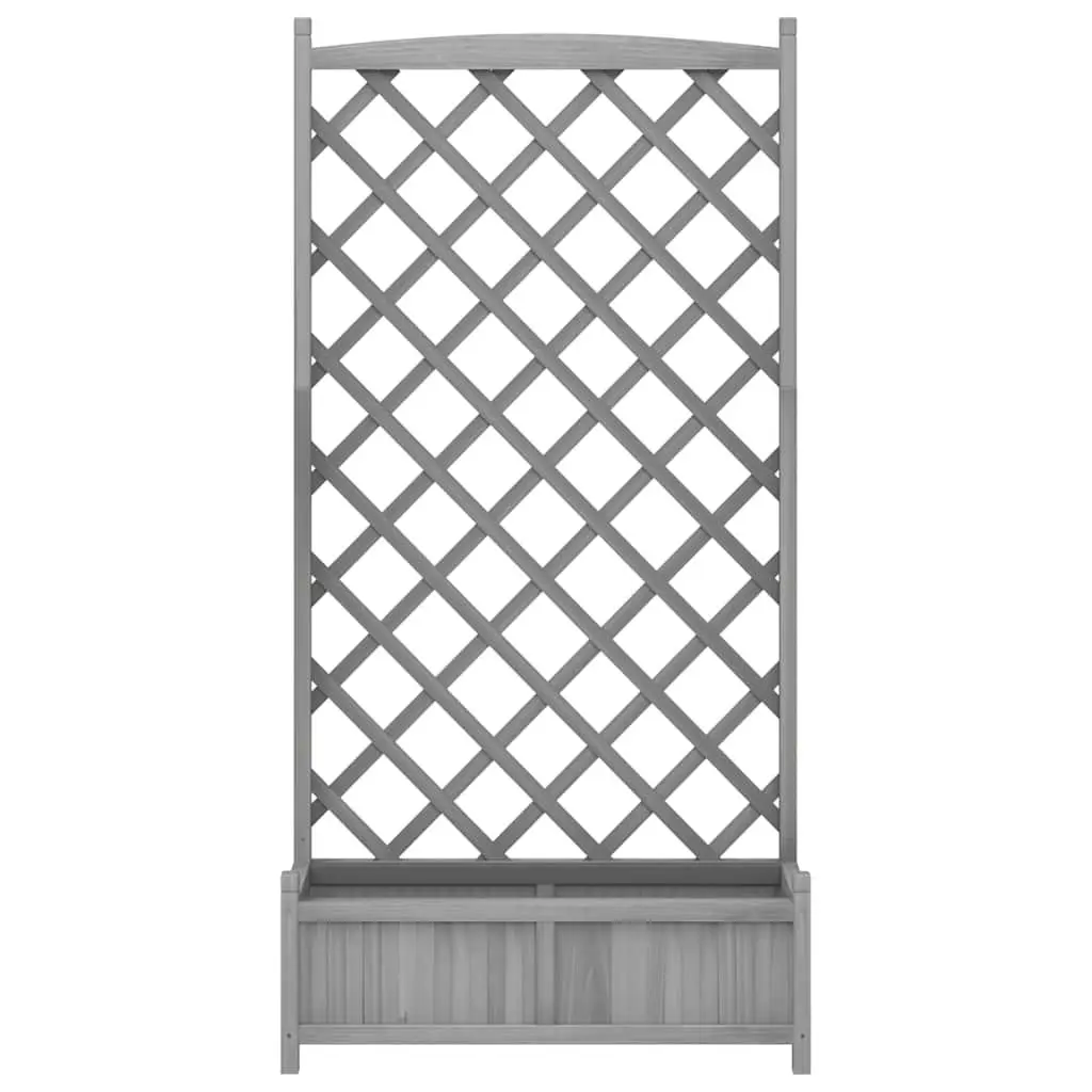 Wooden Planter with Trellis Grey Solid Fir Garden Patio Outdoor Climbing Plants