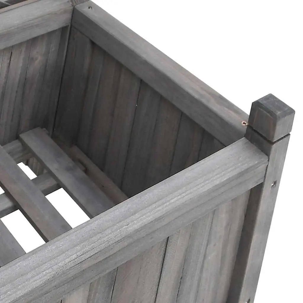 Wooden Planter with Trellis Grey Solid Fir Garden Patio Outdoor Climbing Plants