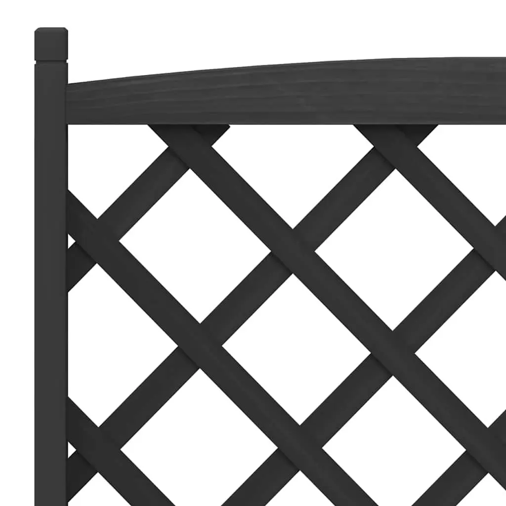 Wooden Planter with Trellis Black Solid Fir Garden Climbing Plants Support Patio