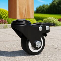 Caster Wheels 4 Pieces Black 35mm Iron Heavy Duty Planter Furniture Castor Set