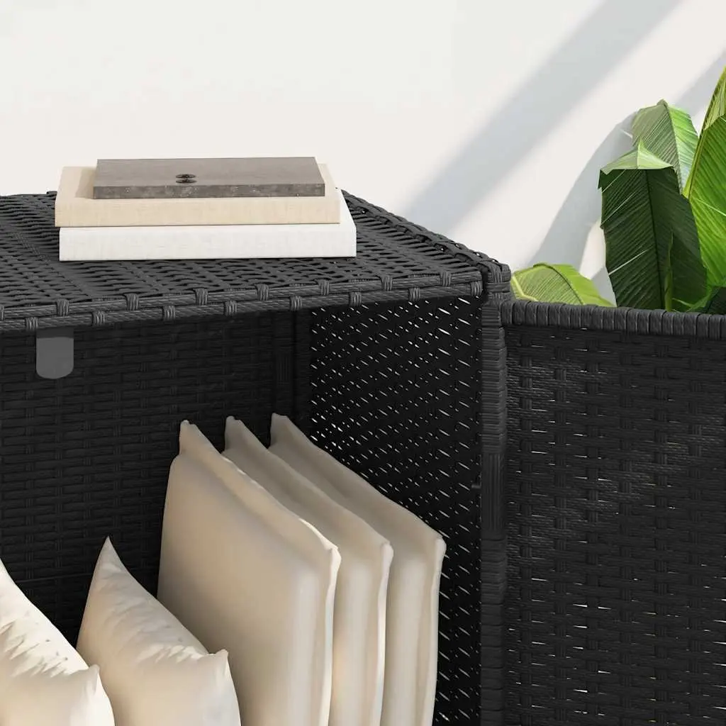 Outdoor Poly Rattan Storage Cabinet for Garden 83x45x76cm Black Organiser Box