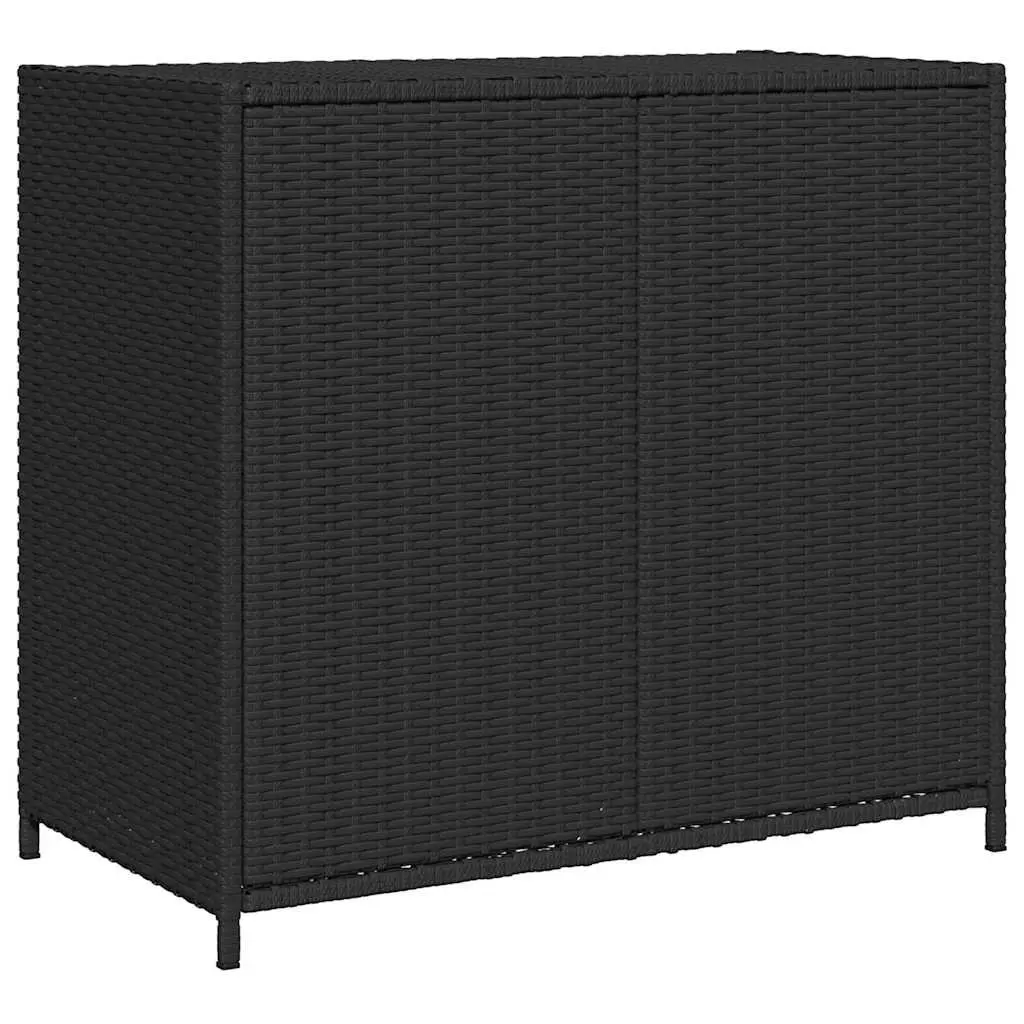 Outdoor Poly Rattan Storage Cabinet for Garden 83x45x76cm Black Organiser Box