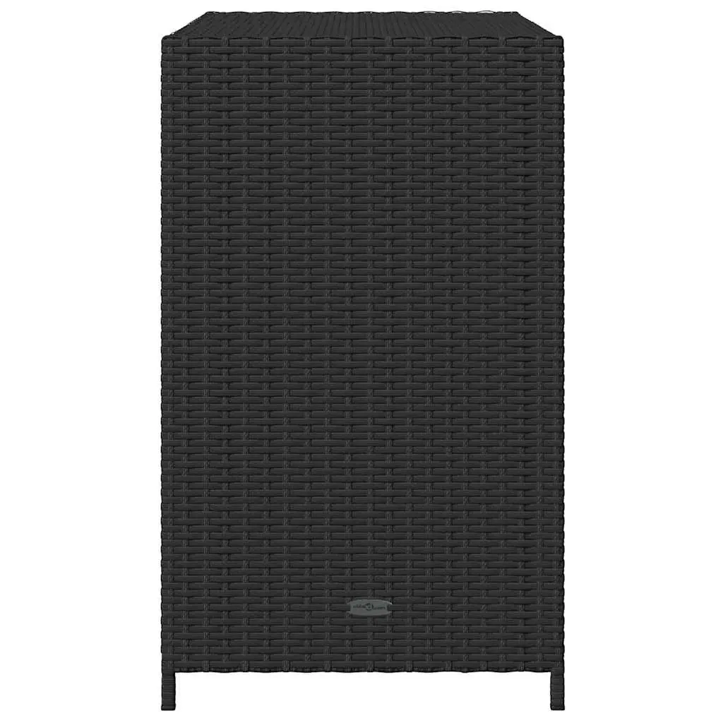 Outdoor Poly Rattan Storage Cabinet for Garden 83x45x76cm Black Organiser Box